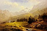Benjamin Williams Leader Famous Paintings - The Wengen Alps Morning In Switzerland